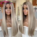 Peruca dianteira do laço em linha reta destaque colorido brasileiro virgem perucas de cabelo humano hd peruca frontal do laço transparente