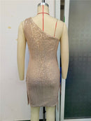 vestido de lantejoulas franja borla vestido sexy um ombro cocktail dança latina vestido de aniversário de salão