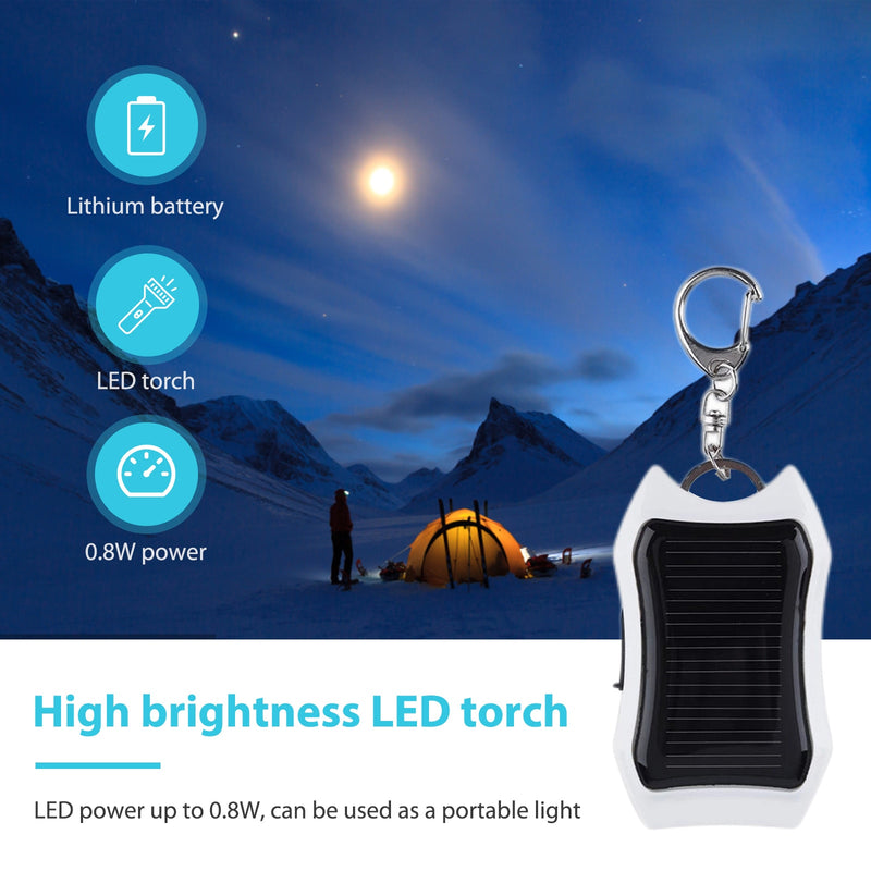 Banco de energia solar 1000mAh Lanterna LED portátil Lâmpada multifuncional externa Chaveiro Carregador solar para celular