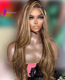 Peruca de cabelo humano cheio do laço morango loira peruca destacada peruca dianteira do laço cabelo humano lado esquerdo ondulado