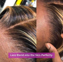 Perucas de cabelo humano destaque peruca frontal do laço reto para as mulheres pré arrancadas peruca loira mel brasileira