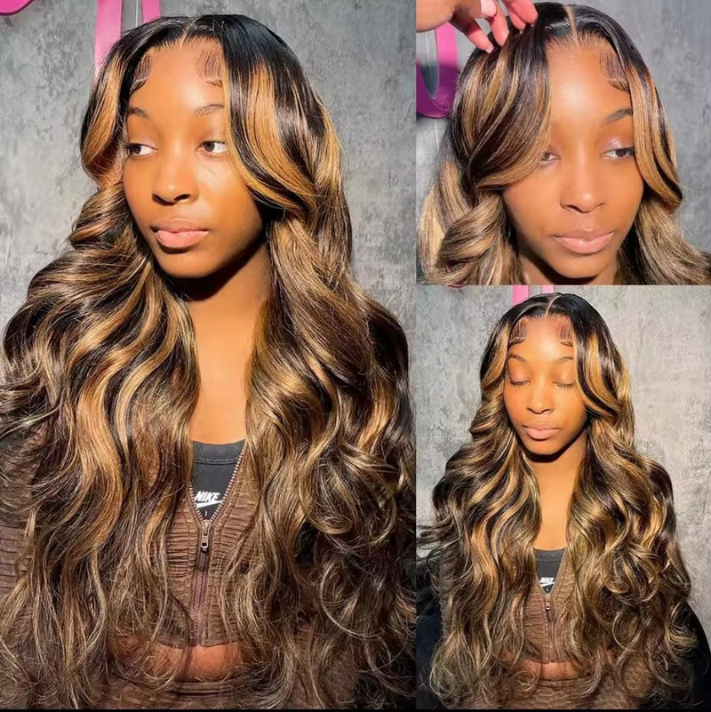 Destaque Body Wave Lace Front Perucas Cabelo Humano Brasileiro Mel Loira  Lace Front Perucas  Lace Encerramento Ombre