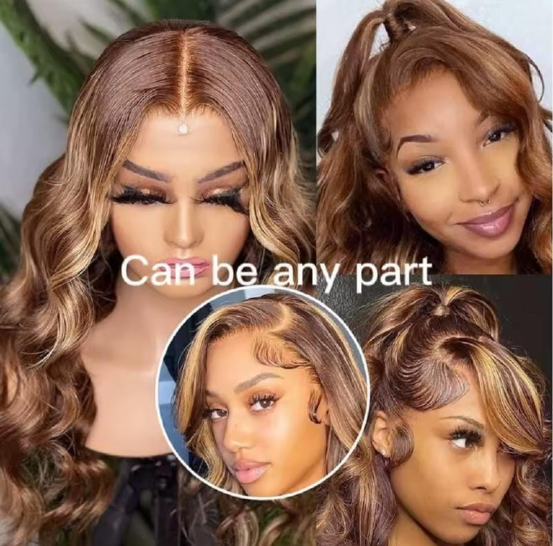 Destaque Body Wave Lace Front Perucas Cabelo Humano Brasileiro Mel Loira  Lace Front Perucas  Lace Encerramento Ombre