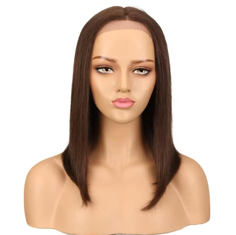 Perucas peruanas elegantes, retas, com parte frontal, cabelo humano natural, ombré, trama 99J, cabelo curto, bob, remy