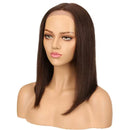 Perucas peruanas elegantes, retas, com parte frontal, cabelo humano natural, ombré, trama 99J, cabelo curto, bob, remy