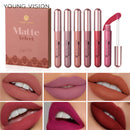 6 Conjunto de batom fosco Brilho labial fosco Veludo Brilho labial fosco à prova d'água