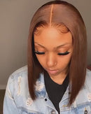 Peruca bob em linha reta perucas de cabelo humano para as mulheres 13x4 laço frontal remy peruca de cabelo humano brasileiro