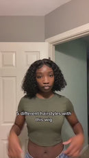 Peruca Lace Front Cabelo humano Perucas Hd Lace Frontal Peruca Transparente Curto Peruca de cabelo cacheado cacheado cacheado cacheado onda profunda fechamento peruca