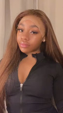 Perucas de cabelo humano frontal de renda marrom HD transparente sem cola reta 13x4 30 polegadas pré-depiladas peruca de cabelo humano colorido frontal