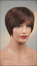 Perucas de cabelo humano para mulheres curtas perucas onduladas castanhas escuras com franja fofa cabelo castanho chocolate natural uso diário