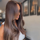 Peruca de cabelo humano com luzes loiras e marrom, transparente, frontal, para mulheres