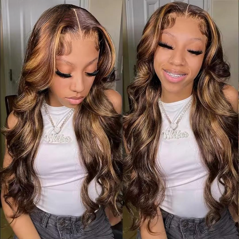 Destaque Body Wave Lace Front Perucas Cabelo Humano Brasileiro Mel Loira  Lace Front Perucas  Lace Encerramento Ombre