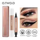 O.TWO.O Eyeliner Stamp Caneta Delineador Líquido Preto À Prova D'Água Seco Rápido Lápis Delineador de Olhos de Ponta dupla para Cosméticos Femininos