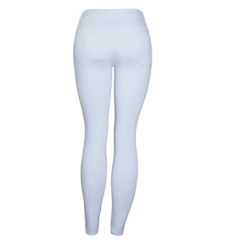 calça lápis mulher cintura alta leggings mom jeans roupas vintage calças jeans Sexy Hole white streetwear mulher namorado jeans