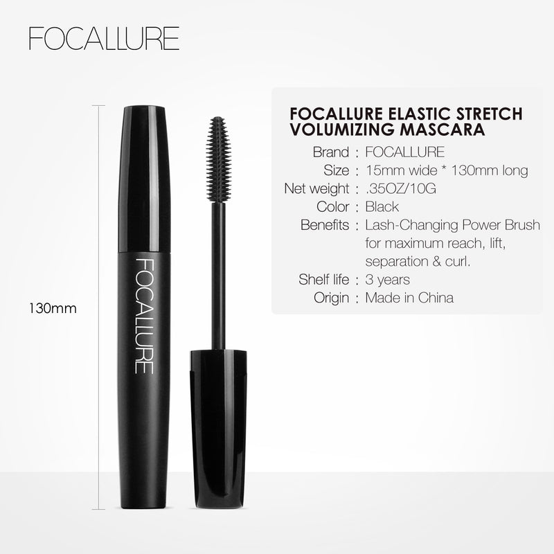 FOCALLURE Curled Lashes Alonging Mascara À prova d'água Longa duração Cílios pretos Extensão de cílios Pincel para cílios Beleza Maquiagem