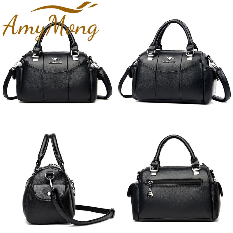 Bolsas femininas de couro macio de grife Bolsa de ombro feminina de luxo crossbody de marca Bolsas casuais femininas Shopper Messenger Bolsa Boston