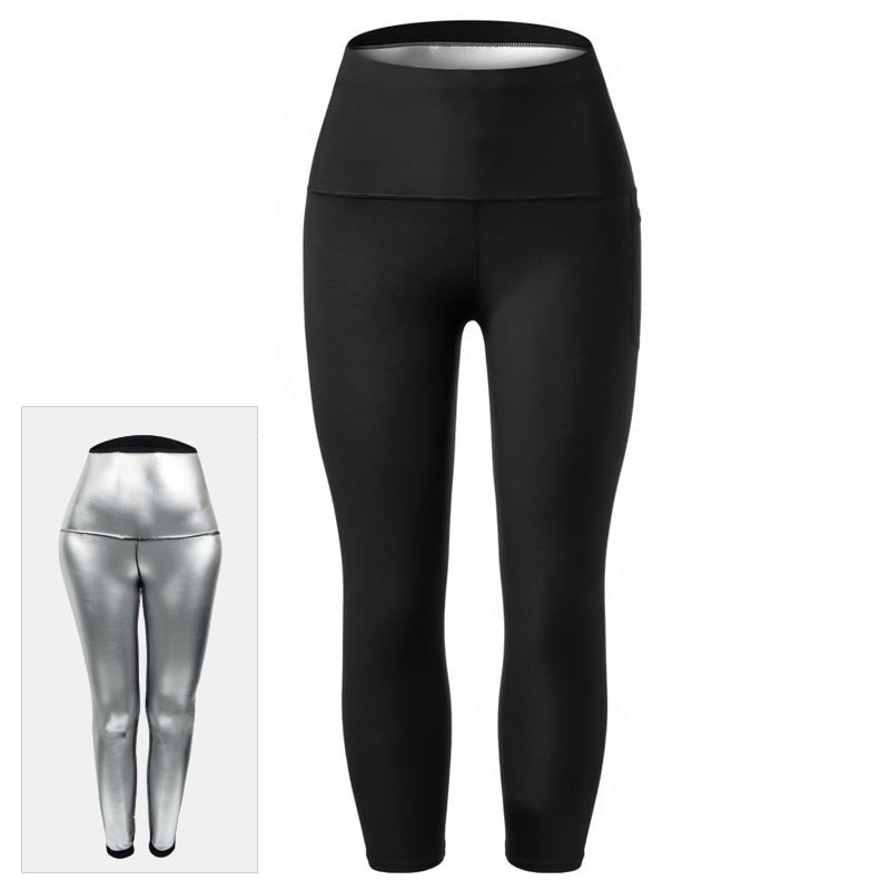 Calça Sauna Modelador Corporal Modeladora Cintura Perda de Peso Calça Perna Emagrecedora Barriga Quente Termo Suor Perneira Treino de Fitness