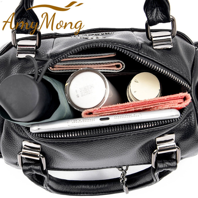 Bolsas femininas de couro macio de grife Bolsa de ombro feminina de luxo crossbody de marca Bolsas casuais femininas Shopper Messenger Bolsa Boston