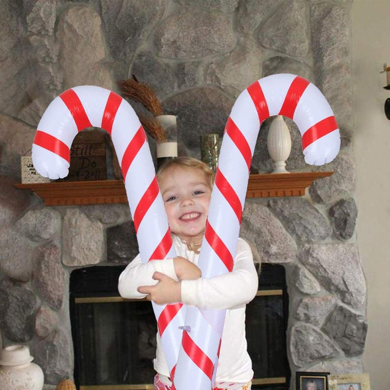 Balões infláveis de bastão de doces de natal ao ar livre bastões de doces decoração para decoração de natal