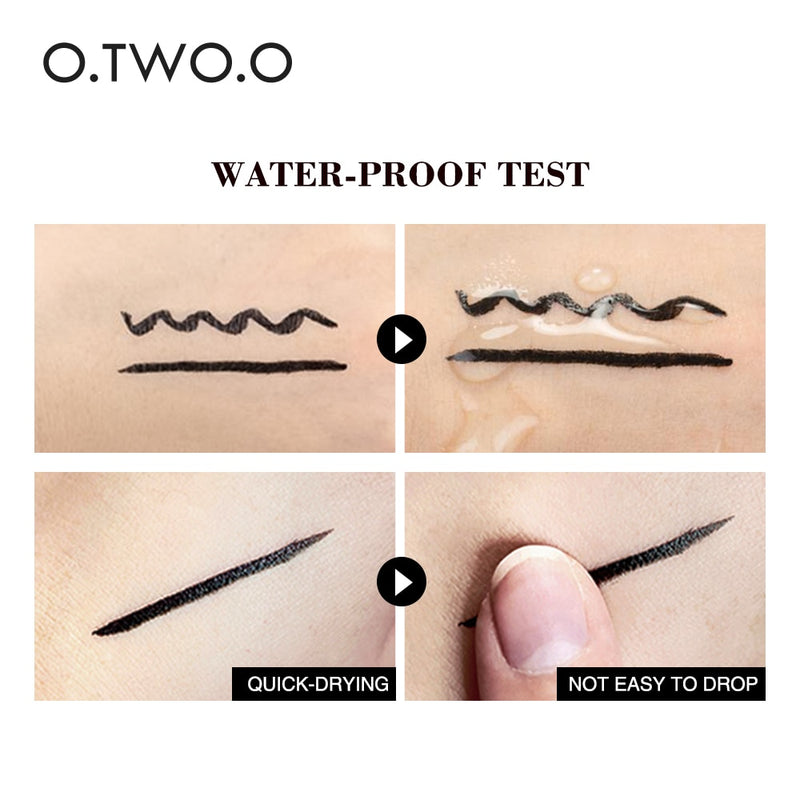 O.TWO.O Eyeliner Stamp Caneta Delineador Líquido Preto À Prova D'Água Seco Rápido Lápis Delineador de Olhos de Ponta dupla para Cosméticos Femininos