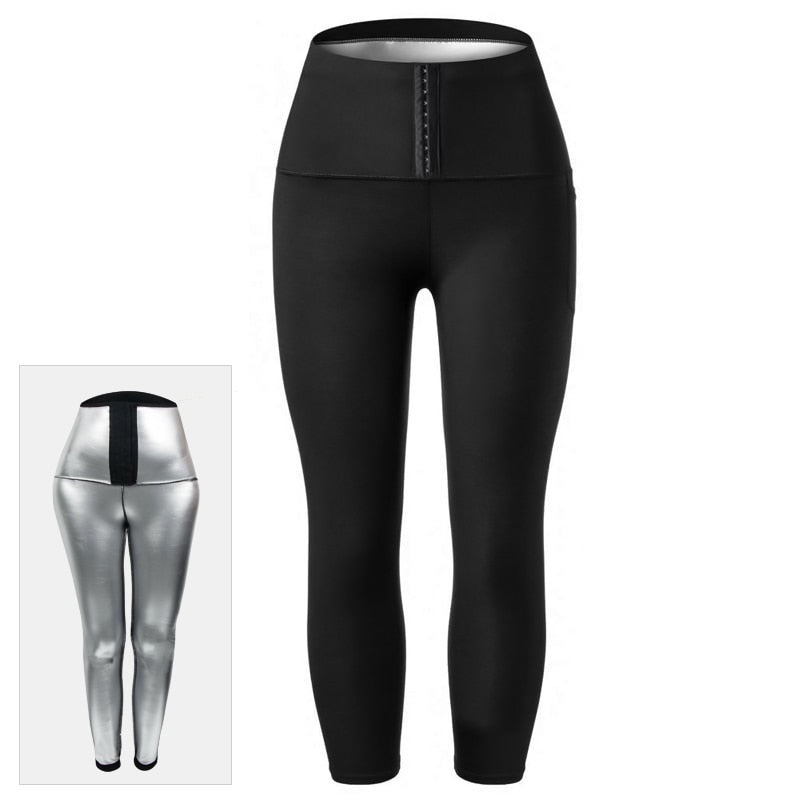 Calça Sauna Modelador Corporal Modeladora Cintura Perda de Peso Calça Perna Emagrecedora Barriga Quente Termo Suor Perneira Treino de Fitness