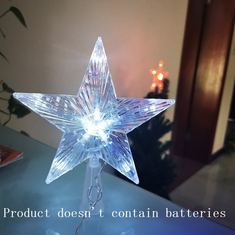 Enfeites de Árvore de Natal Estrelas Top Lâmpada de Luz LED Decorações de Natal para Casa Árvores de Natal Ano Novo