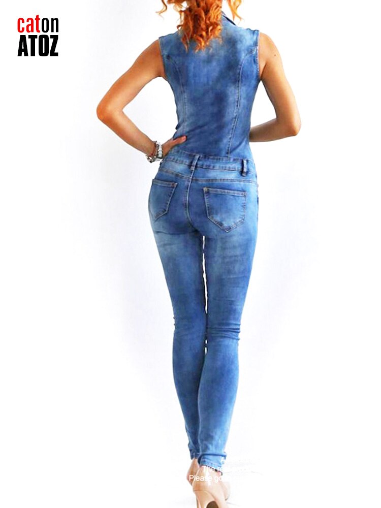 Macacões sem mangas sexy bodysuits feminino verão macacão jeans macacão calças playsuits