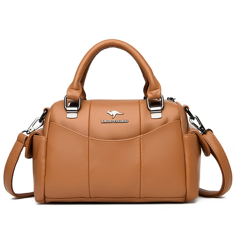 Bolsas femininas de couro macio de grife Bolsa de ombro feminina de luxo crossbody de marca Bolsas casuais femininas Shopper Messenger Bolsa Boston