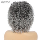 perucas sintéticas afro kinky encaracolado fibra natural cabelo ombre cinza cor crespa peruca resistente ao calor cosplay perucas para mulher cheveux