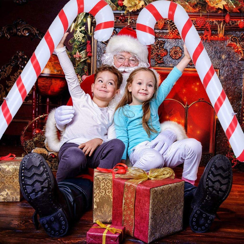 Balões infláveis de bastão de doces de natal ao ar livre bastões de doces decoração para decoração de natal