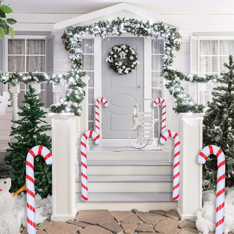 Balões infláveis de bastão de doces de natal ao ar livre bastões de doces decoração para decoração de natal