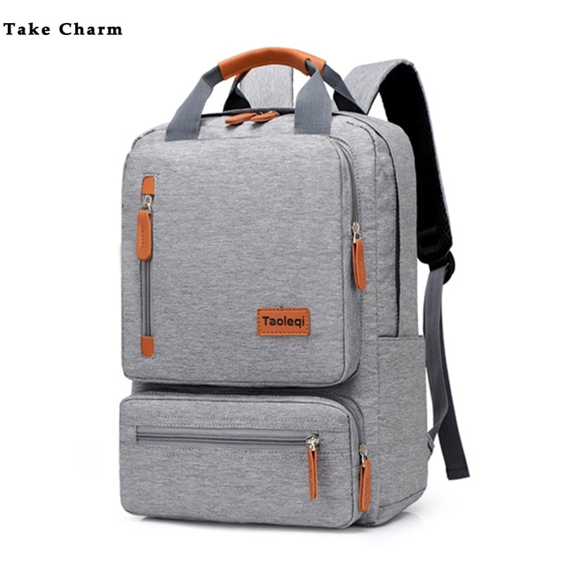 Mochila para computador casual masculina de negócios leve 15 polegadas bolsa para laptop à prova d'água pano oxford senhora anti-roubo mochila de viagem cinza