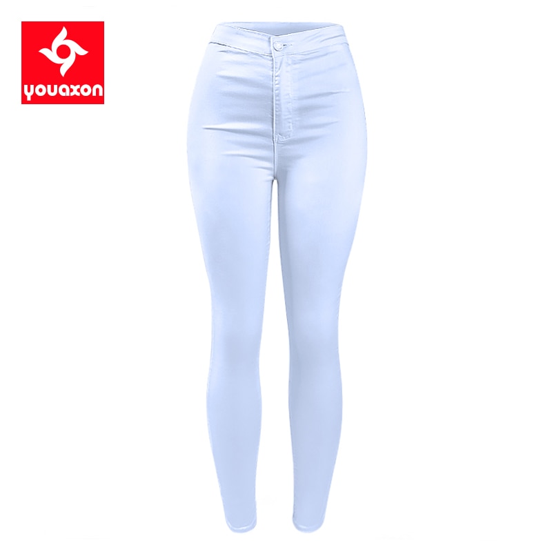 Calças Jeans Para Mulheres Summer Women's High Waist White Basic Casual Fashion Stretch Skinny Jeans