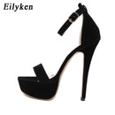 Eilyken Summer Platform Gladiator Fivela Cinta Feminina Sandálias Salto Alto Fino Clube Sapatos de Festa Senhoras Sandalias De Mujer