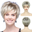 Perucas Sintéticas para Mulheres Brancas Curto Pixie Hair Wig Natural Fibra Resistente ao Calor
