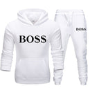 Moda casal estampado agasalho com capuz duas peças/um com capuz casuais ternos masculinos/femininos conjunto de roupas de jogging de cor sólida