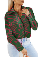 Blusa Casual com Estampa de Letra Feminina Moda Primavera Camisas de Manga Longa Para Mulheres 2023 Escritório Elegante Blusas de Botão Top Femme