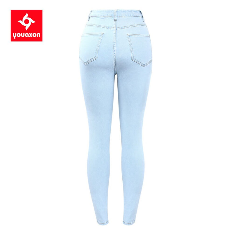 Calças Jeans Lápis Femininas Jeans Feminino de Cintura Alta Jeans Feminino Elástico Feminino