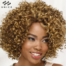 Cabelo Loiro Encaracolado Peruca 100% Humana Peruca de cabelo encaracolado com franja aberta Perucas de máquina para mulheres peruca curta afro de 8 polegadas