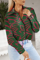 Blusa Casual com Estampa de Letra Feminina Moda Primavera Camisas de Manga Longa Para Mulheres 2023 Escritório Elegante Blusas de Botão Top Femme