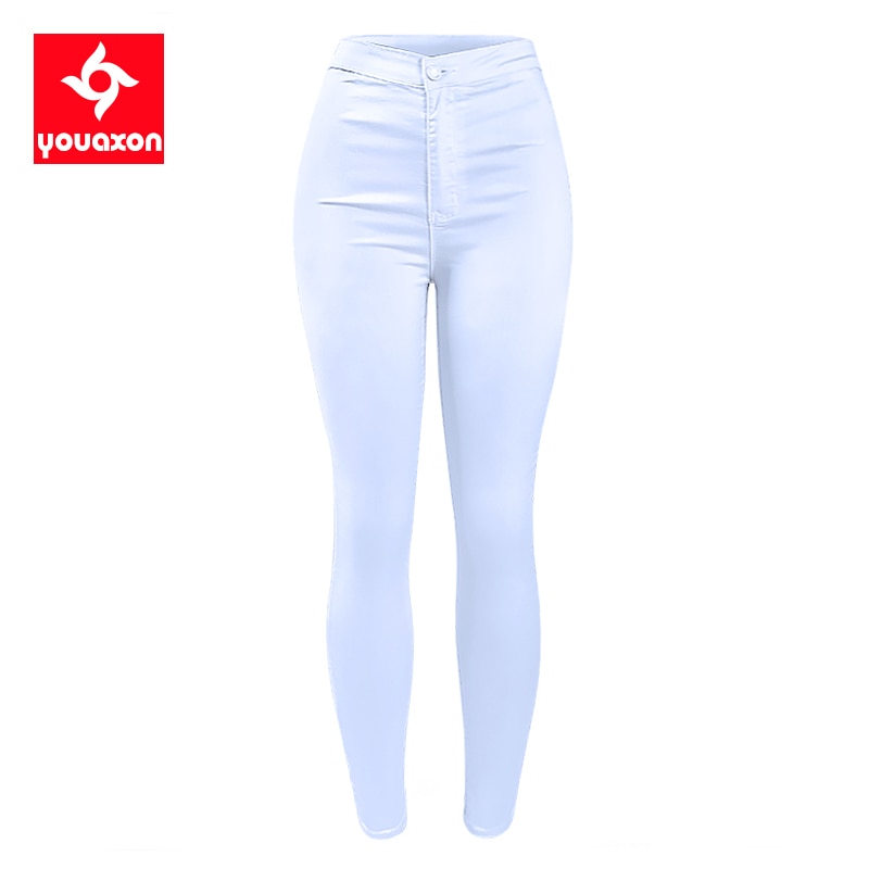 Calças Jeans Para Mulheres Summer Women's High Waist White Basic Casual Fashion Stretch Skinny Jeans