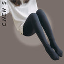 C.New S Mulheres Leggings Inverno Quente Translúcido Sólido Veludo Calças Grossas Femininas Cintura Alta Sexy Meia-calça Elasticidade