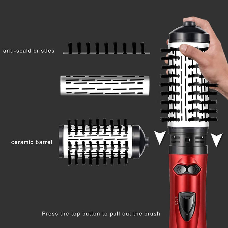 Escova Alisadora 3 em 1 Pente de Ar Quente Rotativo Automático 3 em 1 de Ondas Grandes Ferro de Ondular Pente de Cabelo Liso Pente Secador de Cabelo Pente