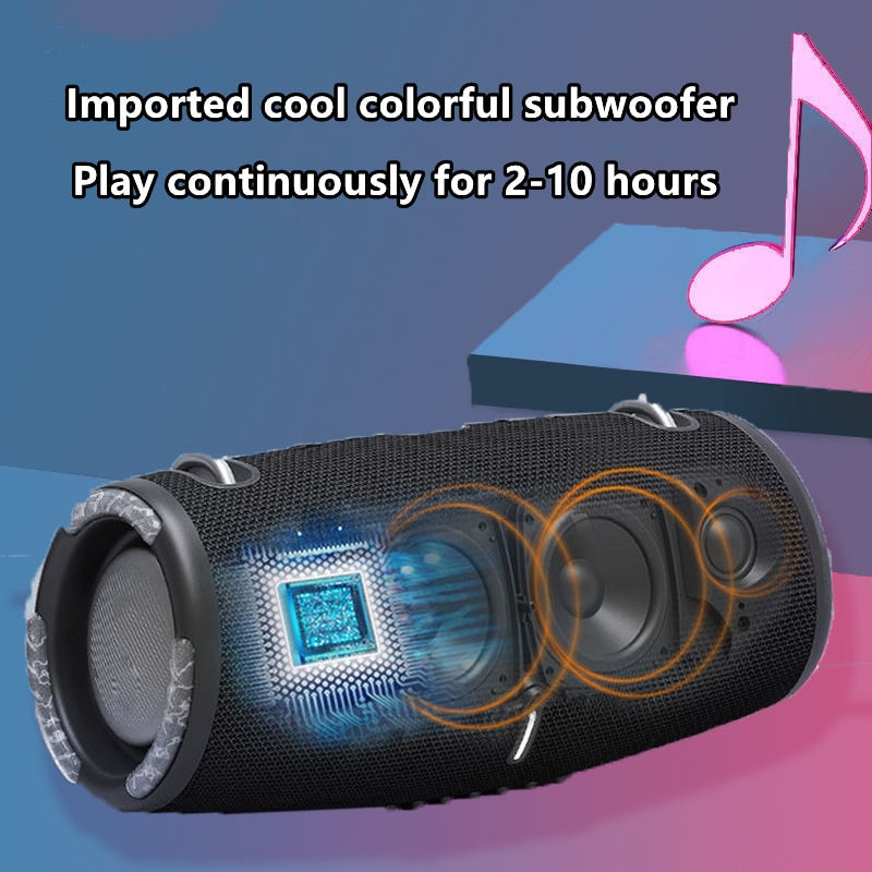 Alto-falante bluetooth de alta potência 100 W portátil RGB luz colorida à prova d'água sem fio subwoofer360 estéreo surround TWS Caixa de som