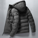 Jaquetas Casuais com Capuz Outwear Engrossar Roupas Esportivas Masculinas Jaquetas Acolchoadas de Algodão Jaqueta Corta-vento Sólida  Inverno Quente Masculino Parkas Casacos