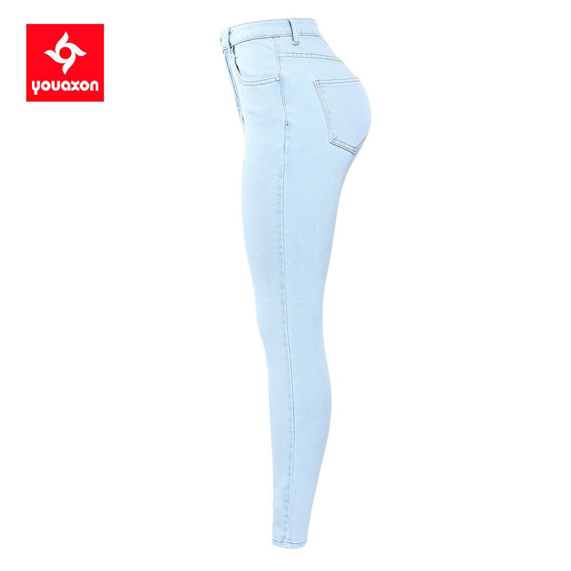 Calças Jeans Lápis Femininas Jeans Feminino de Cintura Alta Jeans Feminino Elástico Feminino