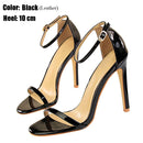 Charmoso Sapatos Femininos Sandálias de Salto Alto Sapatos Stiletto Sandálias de Verão Fivela de Tornozelo Sapatos de Festa de Casamento 10cm 8cm