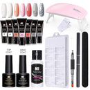 Conjunto de gel de unha poli para extensão rápida unha manicure polygels com lâmpada uv estender dedo solução acrílica gel polonês kit de arte para unhas