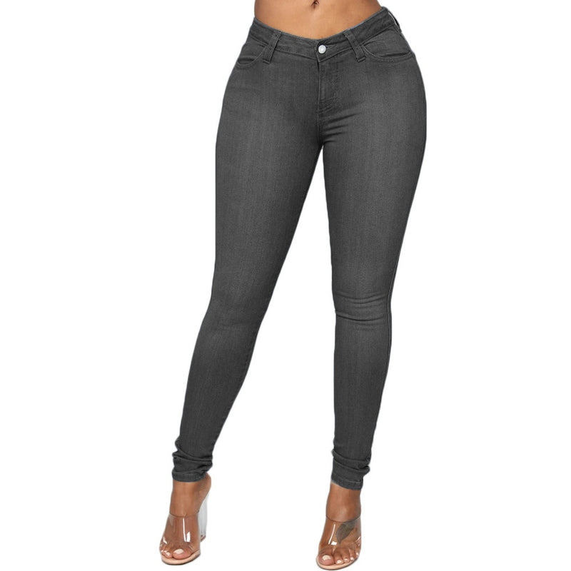 Calça Jeans Skinny Feminina Lápis Super Stretch Denim Sexy Slim Moda Feminina Moda Cintura Retro Commuter