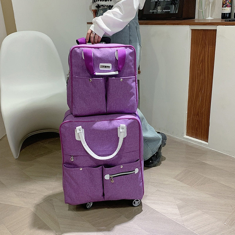 Bolsa com rodas Mochila feminina de viagem com rodinhas para carrinho de viagem Bolsa de embarque de grande capacidade Bolsa de viagem bagagem de viagem bolsa